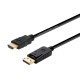 AISENS CABLE CONVERSOR DISPLAYPORT A HDMI, DP/M-HDMI/M, NEGRO, 2.0M